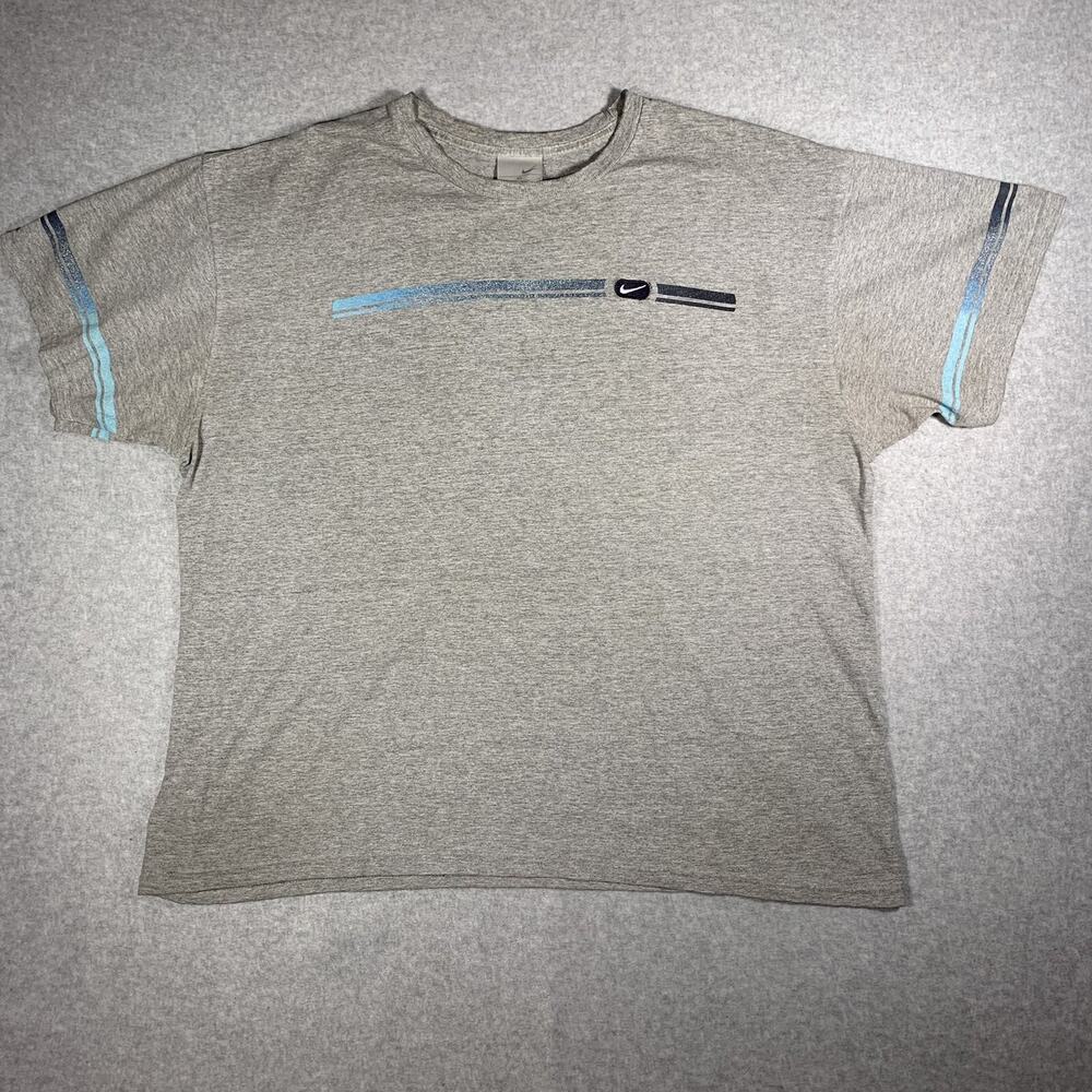 Vintage 90s Nike T-shirt Gray Men’s XL Silver Tag Embroidered Swoosh Logo Rare